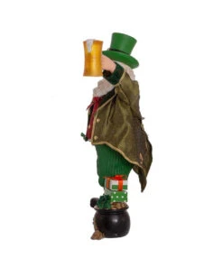Kurt Adler 12" Fabriché™ Musical Irish Santa Holding A Beer Mug -Finest Christmas Decoration fa0149 04 83873.1628264476