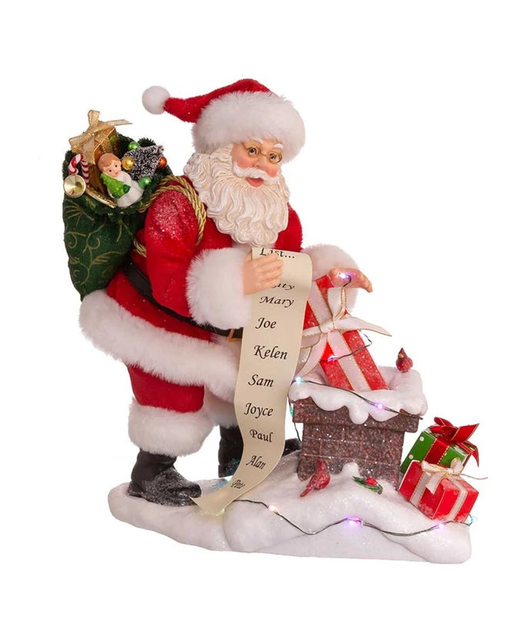Kurt Adler 10.5" Fabriché™ Lighted Chimney Santa 4 Kurt Adler 10.5" Fabriché™ Lighted Chimney Santa - Image 2