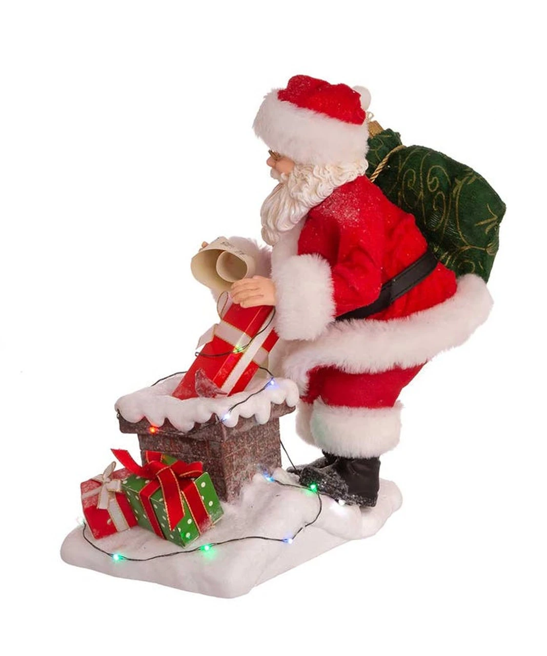 Kurt Adler 10.5" Fabriché™ Lighted Chimney Santa 7 Kurt Adler 10.5" Fabriché™ Lighted Chimney Santa - Image 5