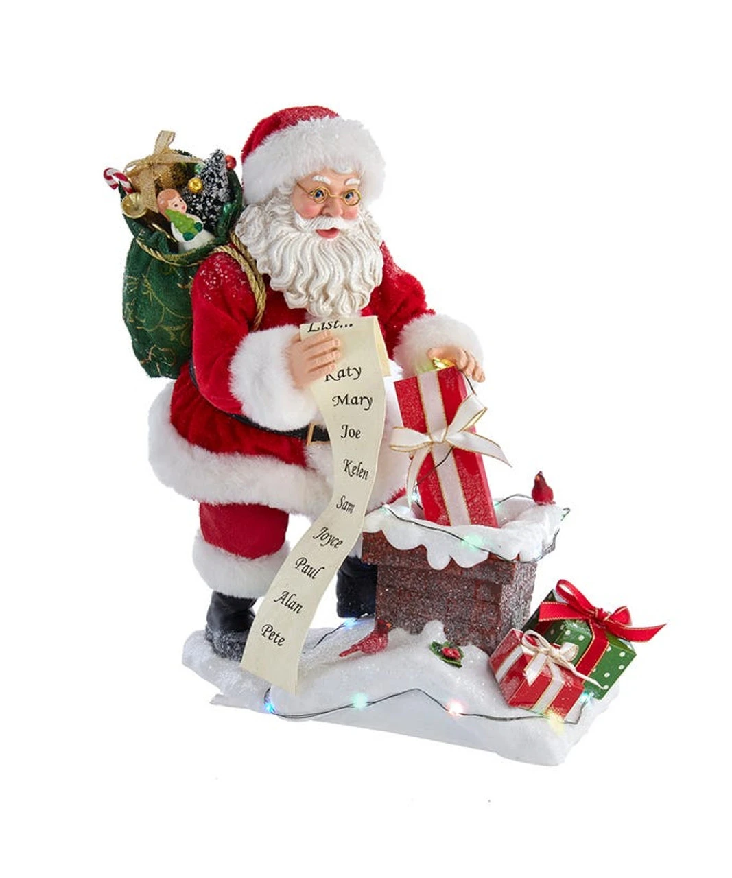 Kurt Adler 10.5" Fabriché™ Lighted Chimney Santa 3 Kurt Adler 10.5" Fabriché™ Lighted Chimney Santa