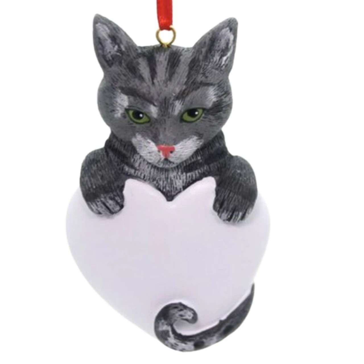 Personalized Gray Tabby Cat Ornament 3 Personalized Gray Tabby Cat Ornament
