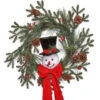 24" Frosted Spruce Snowman With Bow Wreath -Finest Christmas Decoration jdRHatNw 81135.1616593028