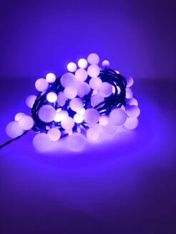 Lumineo 120 LED Color Changing Cherry Lights Black Wire -Finest Christmas Decoration light blue 28408.1604691970