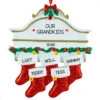 Personalized White Mantle With 5 Red Stockings Ornament -Finest Christmas Decoration mantle 5 42139.1470206881