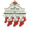 Personalized White Mantle With 7 Red Stockings Ornament -Finest Christmas Decoration mantle 7 04229.1470207284