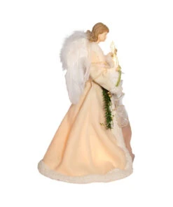 Kurt Adler Ivory And Grey Lighted Angel Treetop -Finest Christmas Decoration ul2227 02 86738.1622377717