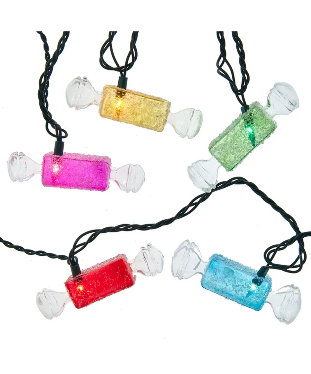 Kurt Adler Multicolored Glitter Candies Novelty Light Set 3 Kurt Adler Multicolored Glitter Candies Novelty Light Set