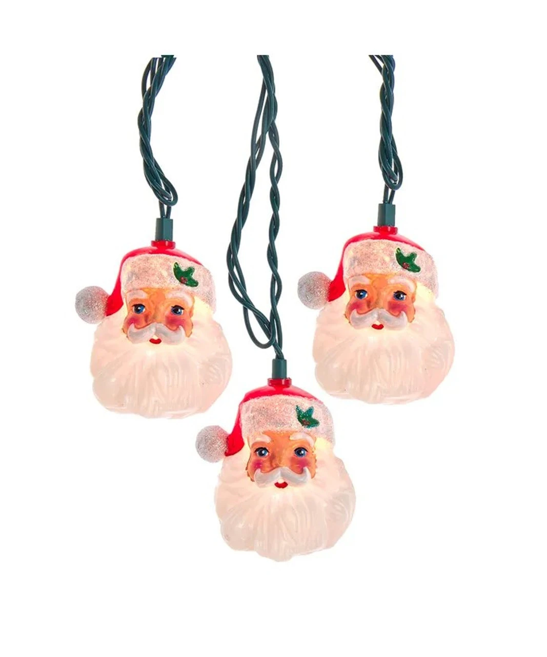 Kurt Adler Santa Head Light Set 3 Kurt Adler Santa Head Light Set