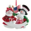Kurt Adler Personalized Patriotic Snow Family Of 3 Ornament -Finest Christmas Decoration w8514 42477.1622547687
