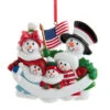 Kurt Adler Personalized Patriotic Snow Family Of 5 Ornament -Finest Christmas Decoration w8516 73054.1622548328