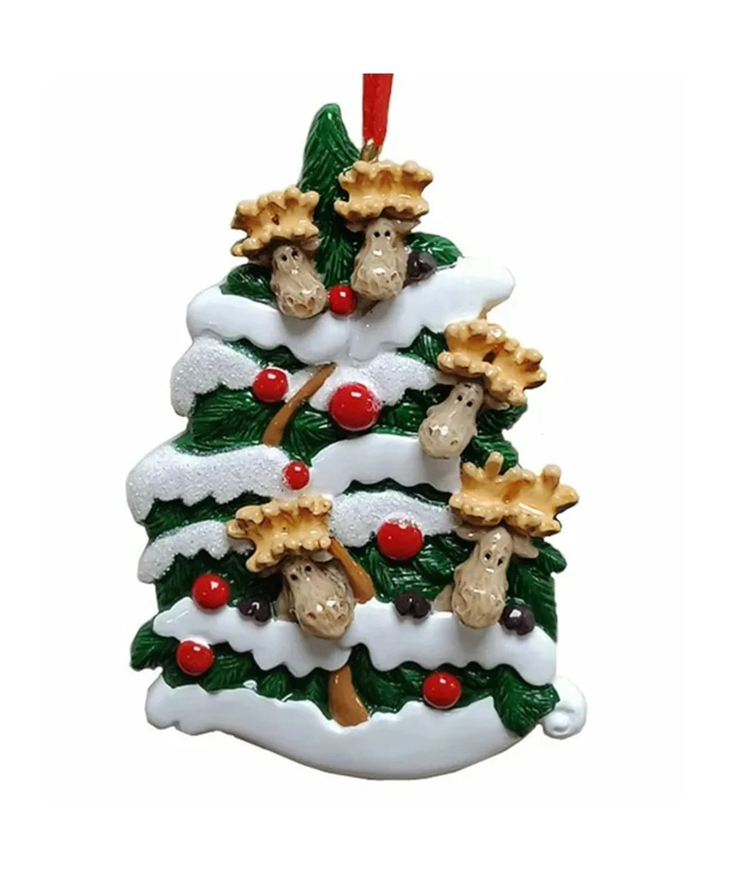Kurt Adler Moose Christmas Tree Family Of 5 Ornament For Personalization 3 Kurt Adler Moose Christmas Tree Family Of 5 Ornament For Personalization