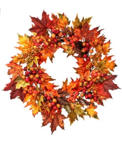 24" Mixed Berry & Maple Leaf Wreath